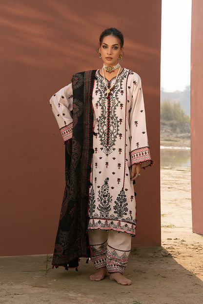 Ellena - 3-PC Unstitched Embroidered Self Jacquard Khaddar Suit