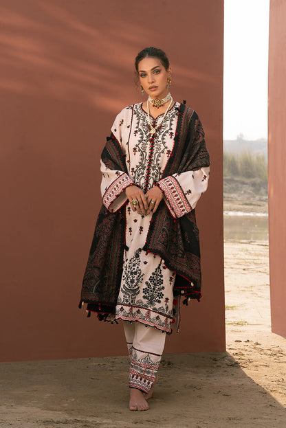 Ellena - 3-PC Unstitched Embroidered Self Jacquard Khaddar Suit