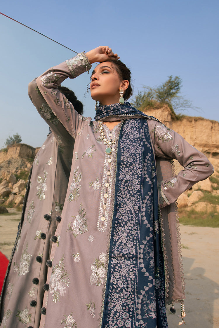 Ellena - 3-PC Unstitched Embroidered Self Jacquard Khaddar Suit