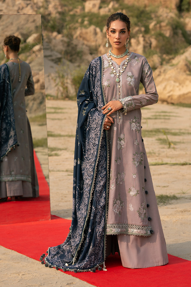 Ellena - 3-PC Unstitched Embroidered Self Jacquard Khaddar Suit