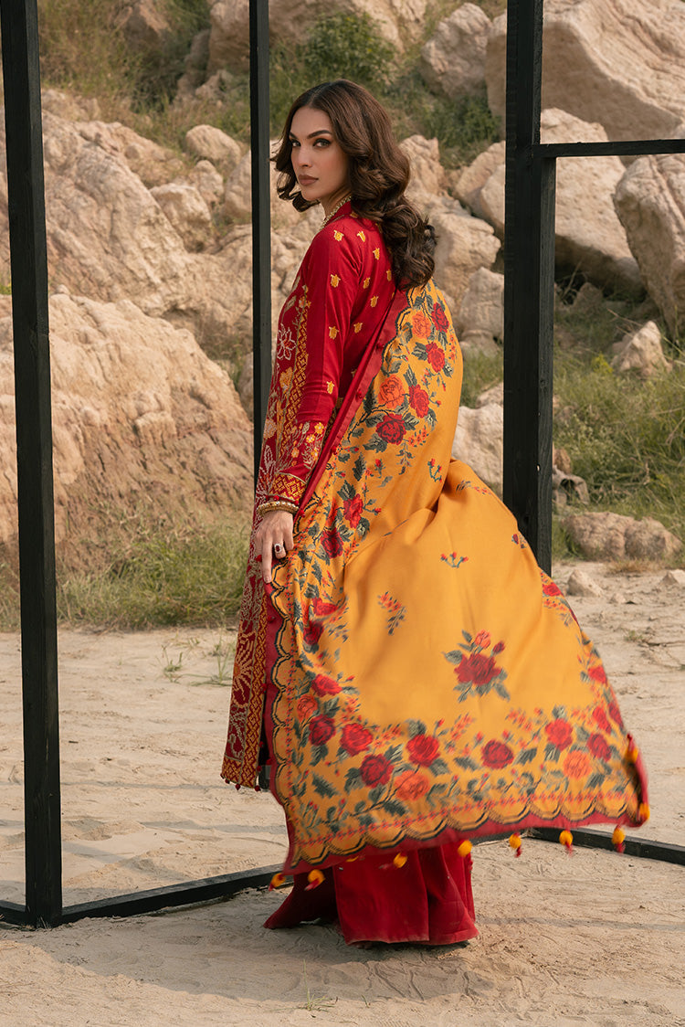 Ellena - 3-PC Unstitched Embroidered Self Jacquard Khaddar Suit