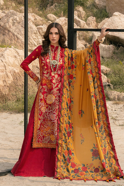 Ellena - 3-PC Unstitched Embroidered Self Jacquard Khaddar Suit