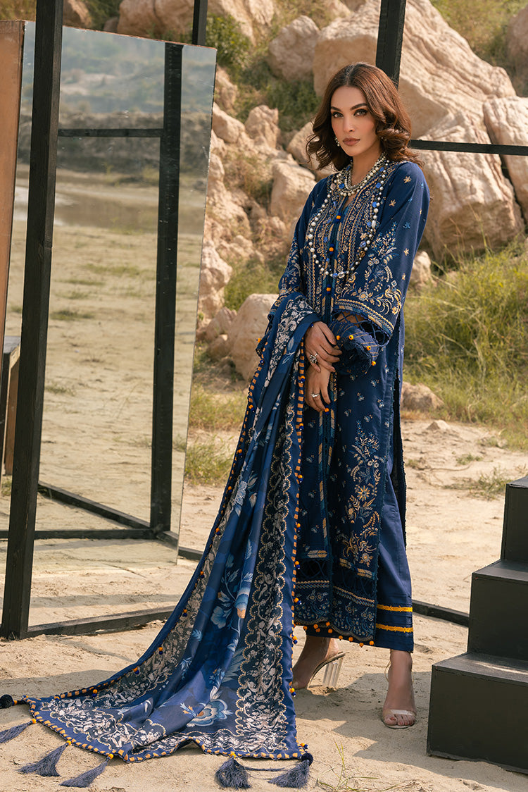 Ellena - 3-PC Unstitched Embroidered Self Jacquard Khaddar Suit