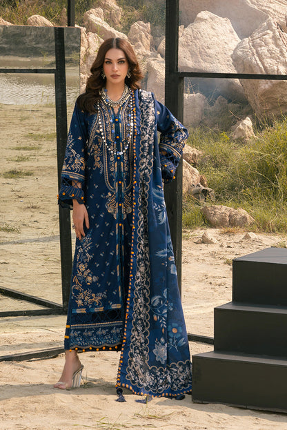 Ellena - 3-PC Unstitched Embroidered Self Jacquard Khaddar Suit