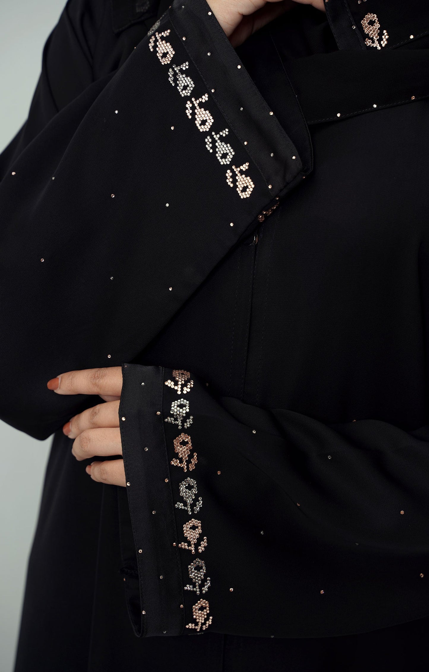 Hareer - BLACK BERRY SWAROVSKI STONE WORK ABAYA