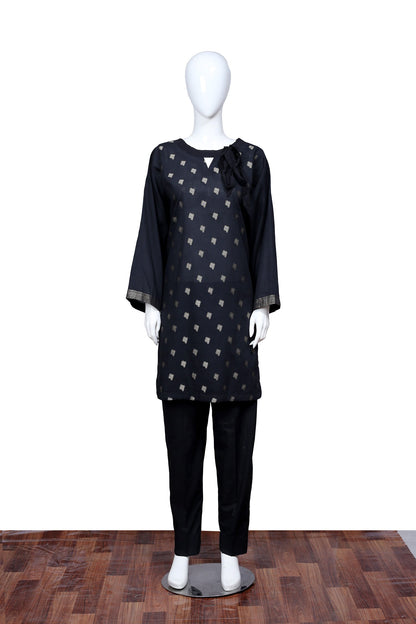 Adan's Libas - Black 32 - Ready To Wear Jacquard Shirt