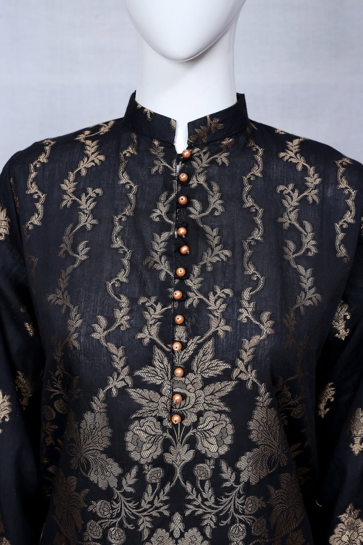 Adan's Libas - Black 33 - Ready To Wear Jacquard Shirt