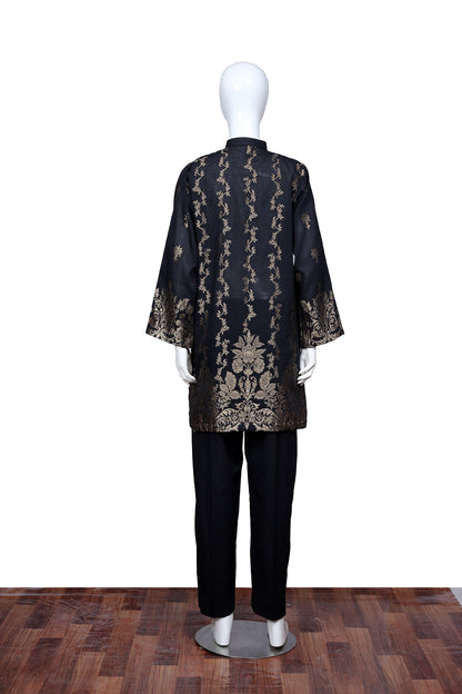 Adan's Libas - Black 33 - Ready To Wear Jacquard Shirt