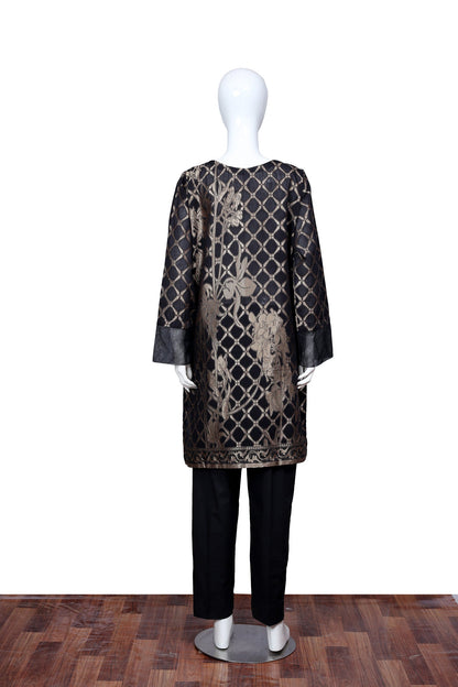 Adan's Libas - Black 35 - Ready To Wear Jacquard Shirt