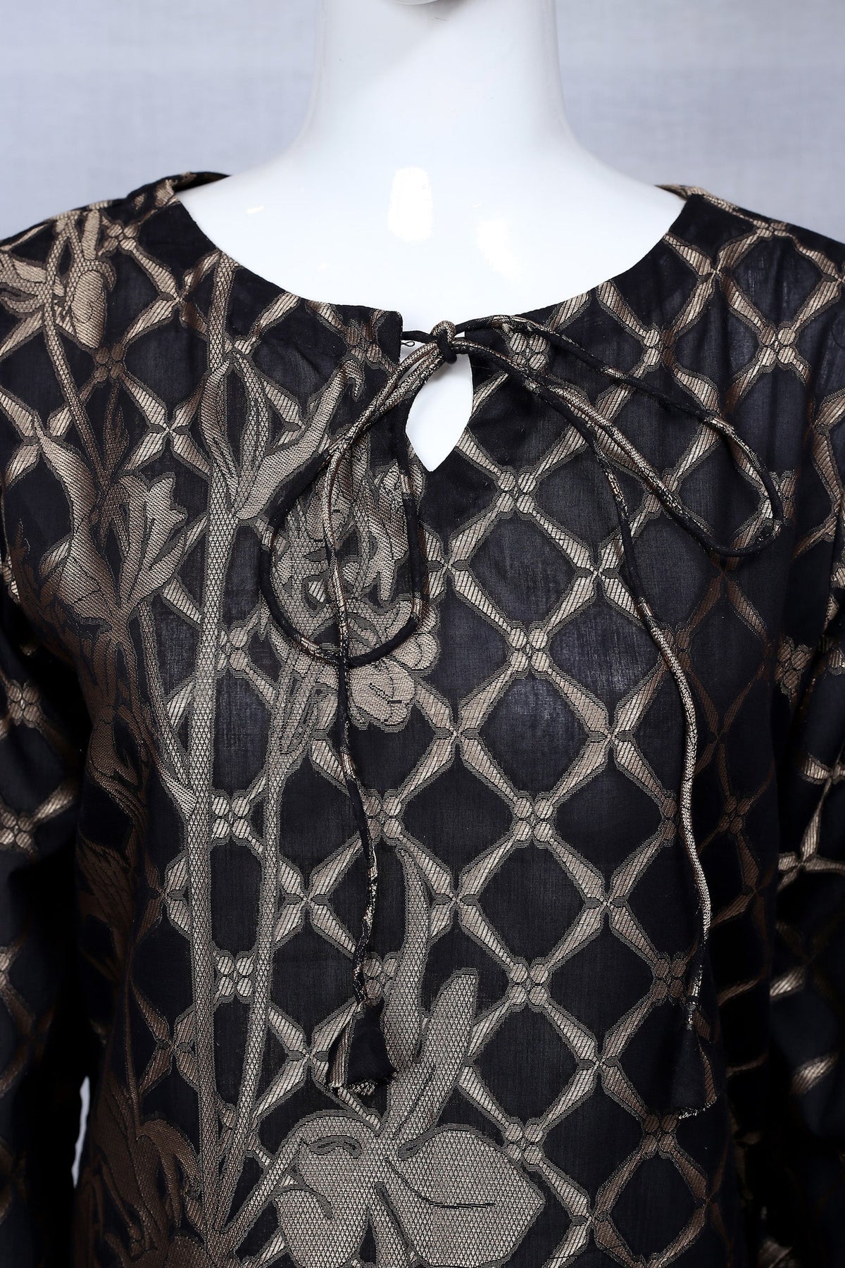 Adan's Libas - Black 35 - Ready To Wear Jacquard Shirt