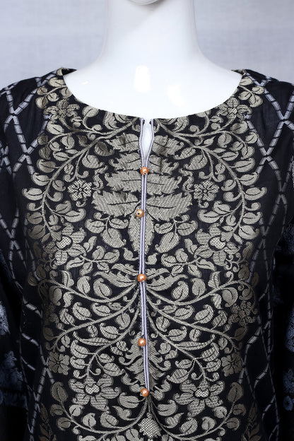 Adan's Libas - Black 36 - Ready To Wear Jacquard Shirt