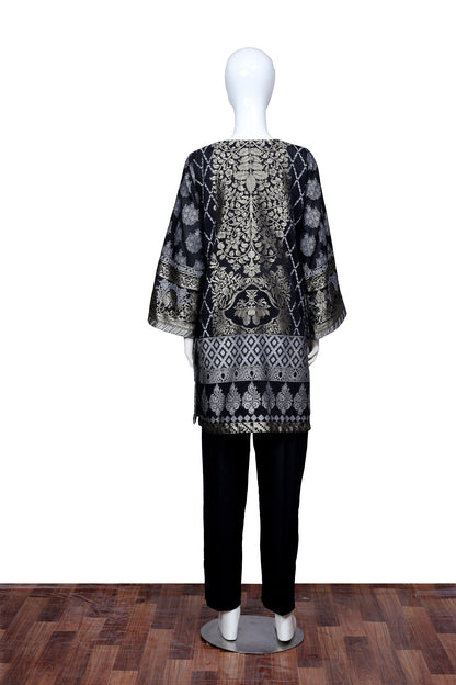 Adan's Libas - Black 36 - Ready To Wear Jacquard Shirt