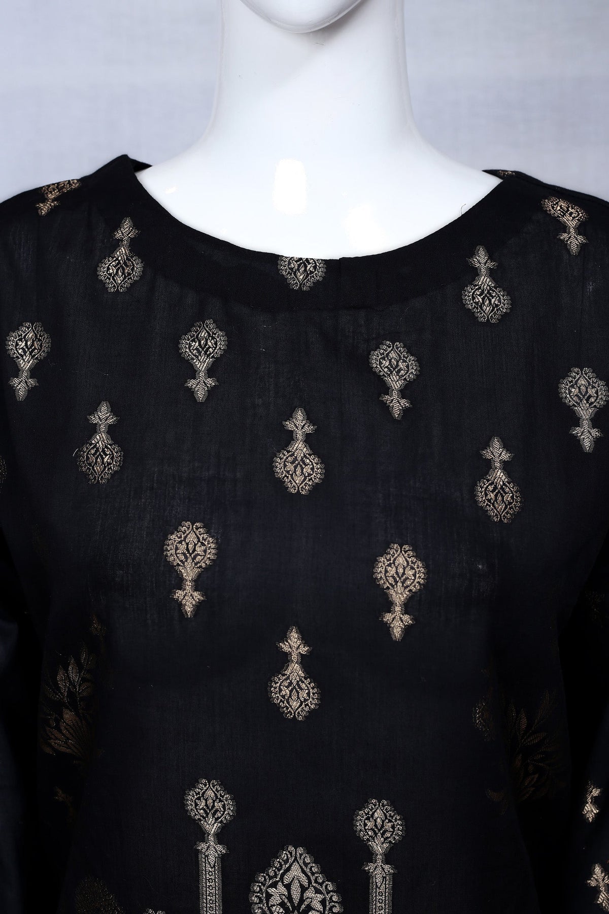 Adan's Libas - Black 37 - Ready To Wear Jacquard Shirt