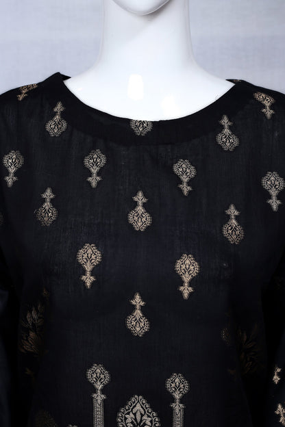 Adan's Libas - Black 37 - Ready To Wear Jacquard Shirt
