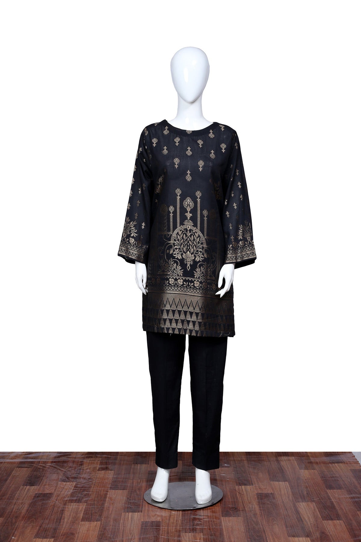 Adan's Libas - Black 37 - Ready To Wear Jacquard Shirt