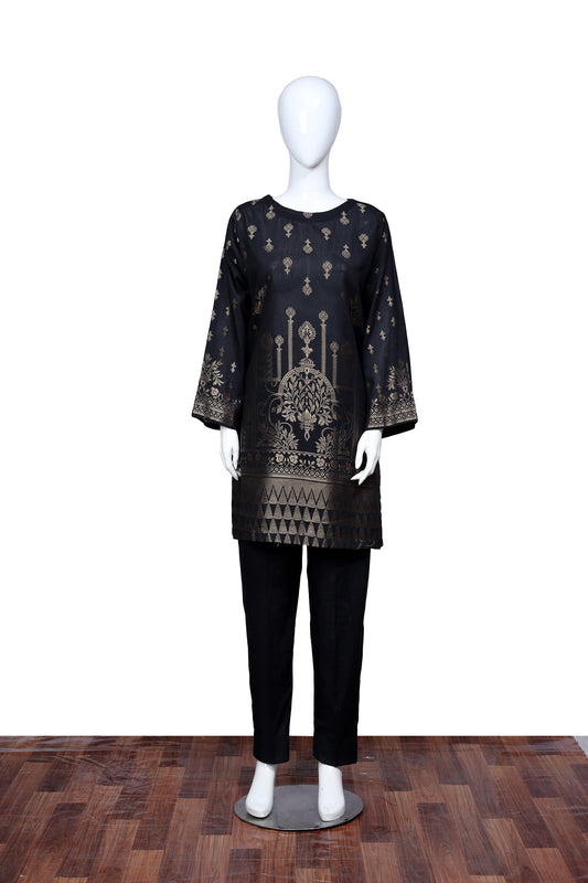 Adan's Libas - Black 37 - Ready To Wear Jacquard Shirt