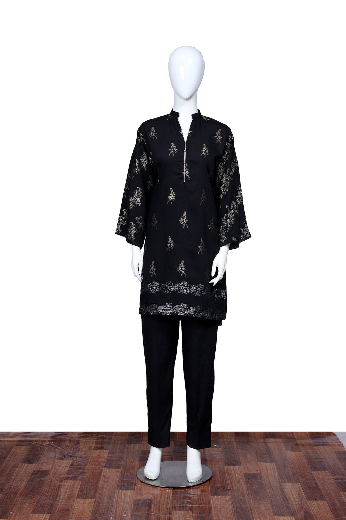 Adan's Libas - Black 34 - Ready To Wear Jacquard Shirt