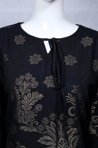 Adan's Libas - Black 38 - Ready To Wear Jacquard Shirt