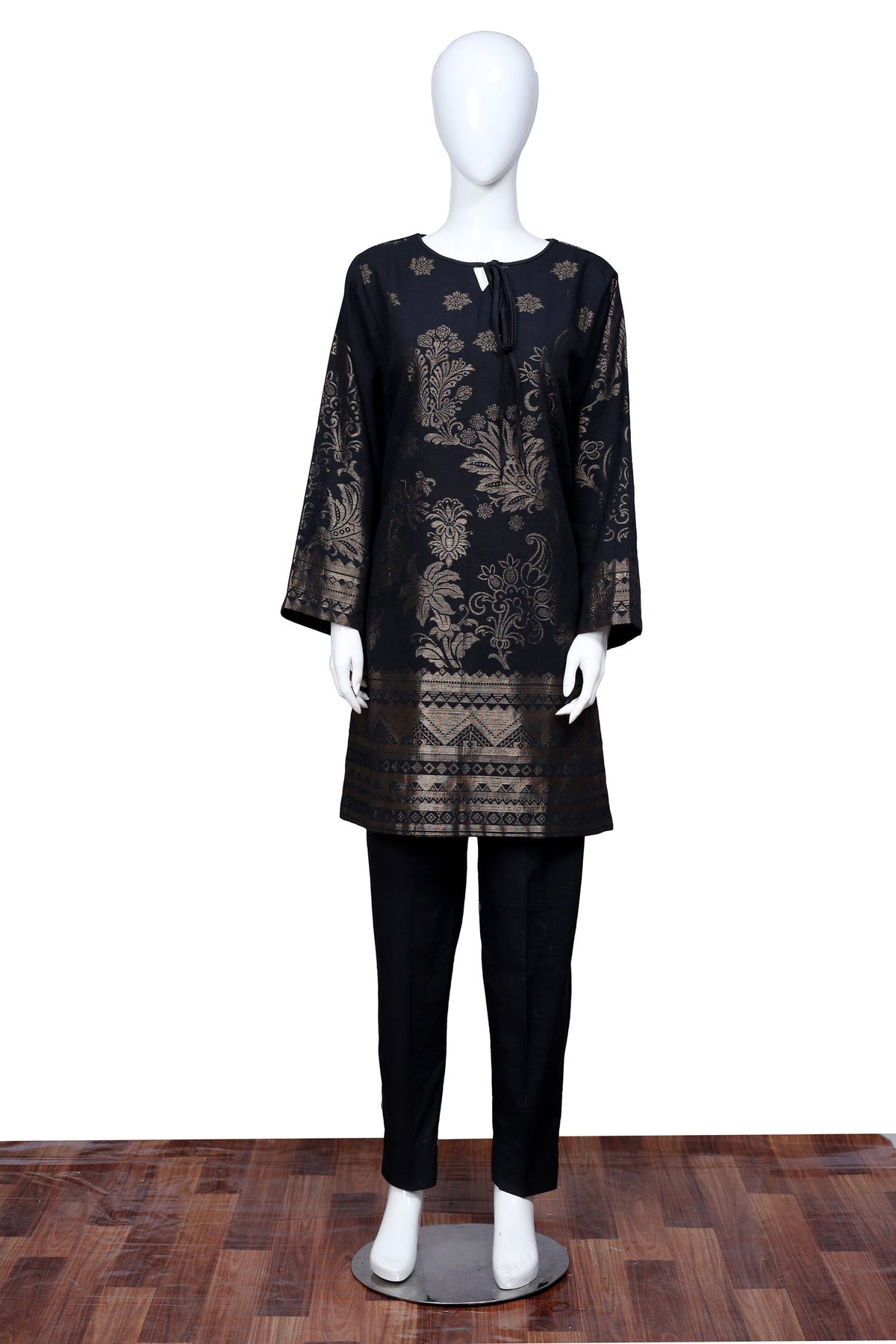 Adan's Libas - Black 38 - Ready To Wear Jacquard Shirt