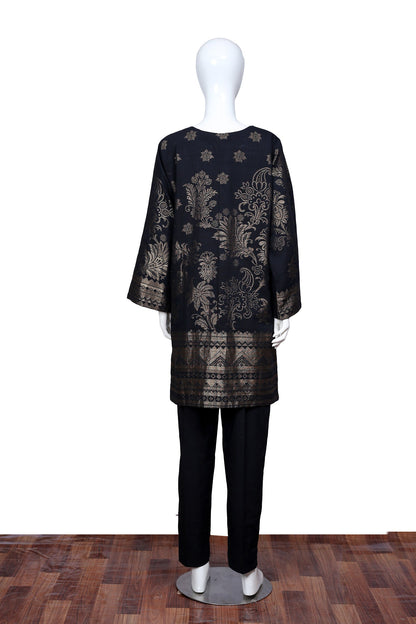 Adan's Libas - Black 38 - Ready To Wear Jacquard Shirt