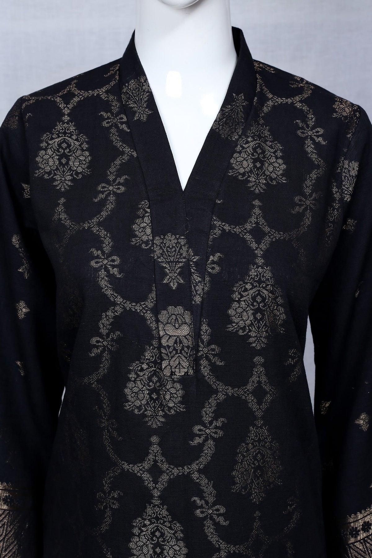 Adan's Libas - Black 39 - Ready To Wear Jacquard Shirt