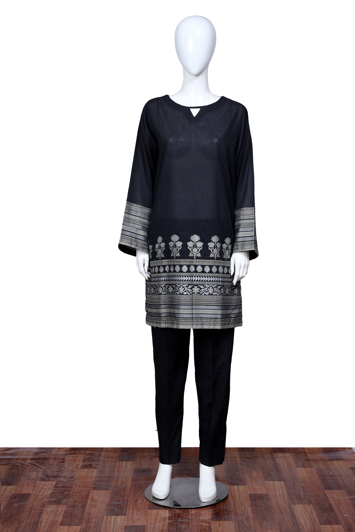 Adan's Libas - Black 40 - Ready To Wear Jacquard Shirt