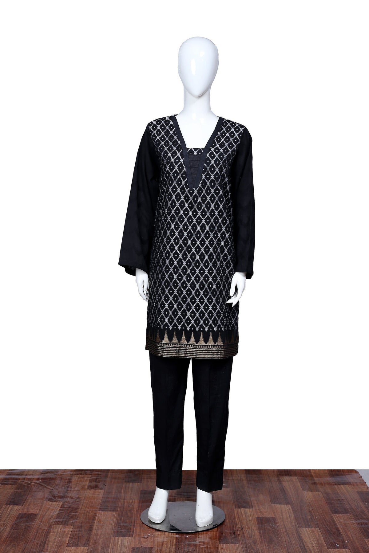 Adan's Libas - Black 41 - Ready To Wear Jacquard Shirt
