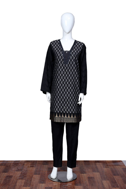 Adan's Libas - Black 41 - Ready To Wear Jacquard Shirt