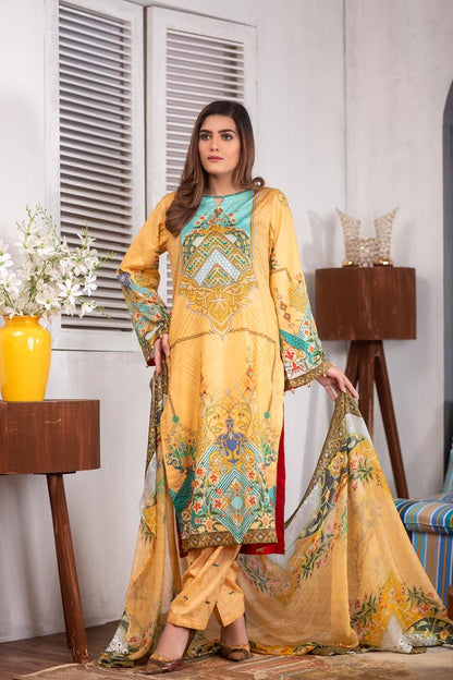 Adan's Libas - Blossom - Digital Printed Lawn (Unstitch)