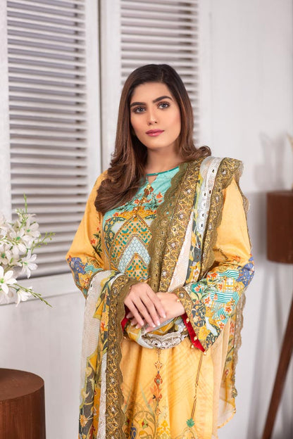 Adan's Libas - Blossom - Digital Printed Lawn (Unstitch)