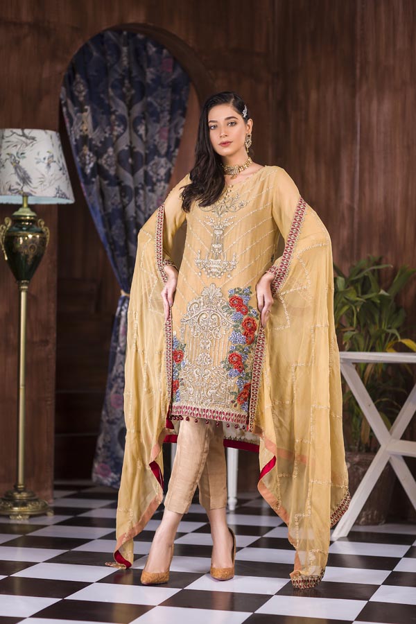 Adan's Libas - Buttercup - Luxury Embroidered Chiffon