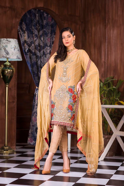 Adan's Libas - Buttercup - Luxury Embroidered Chiffon