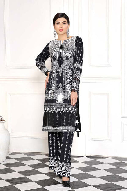 Adan's Libas - Black Charm - Digital Printed Cambric 2PC
