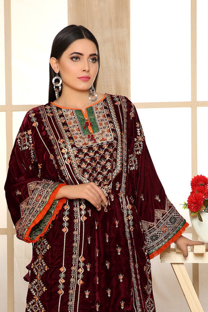 Adan's Libas - Calvert - Embroidered Velvet Unstitch 2PC