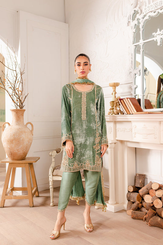 Cerise - Adan Green Shirt +Dupatta