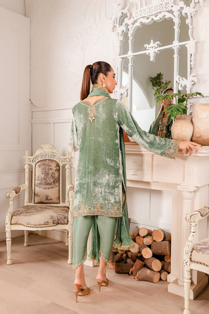 Cerise - Adan Green Shirt +Dupatta