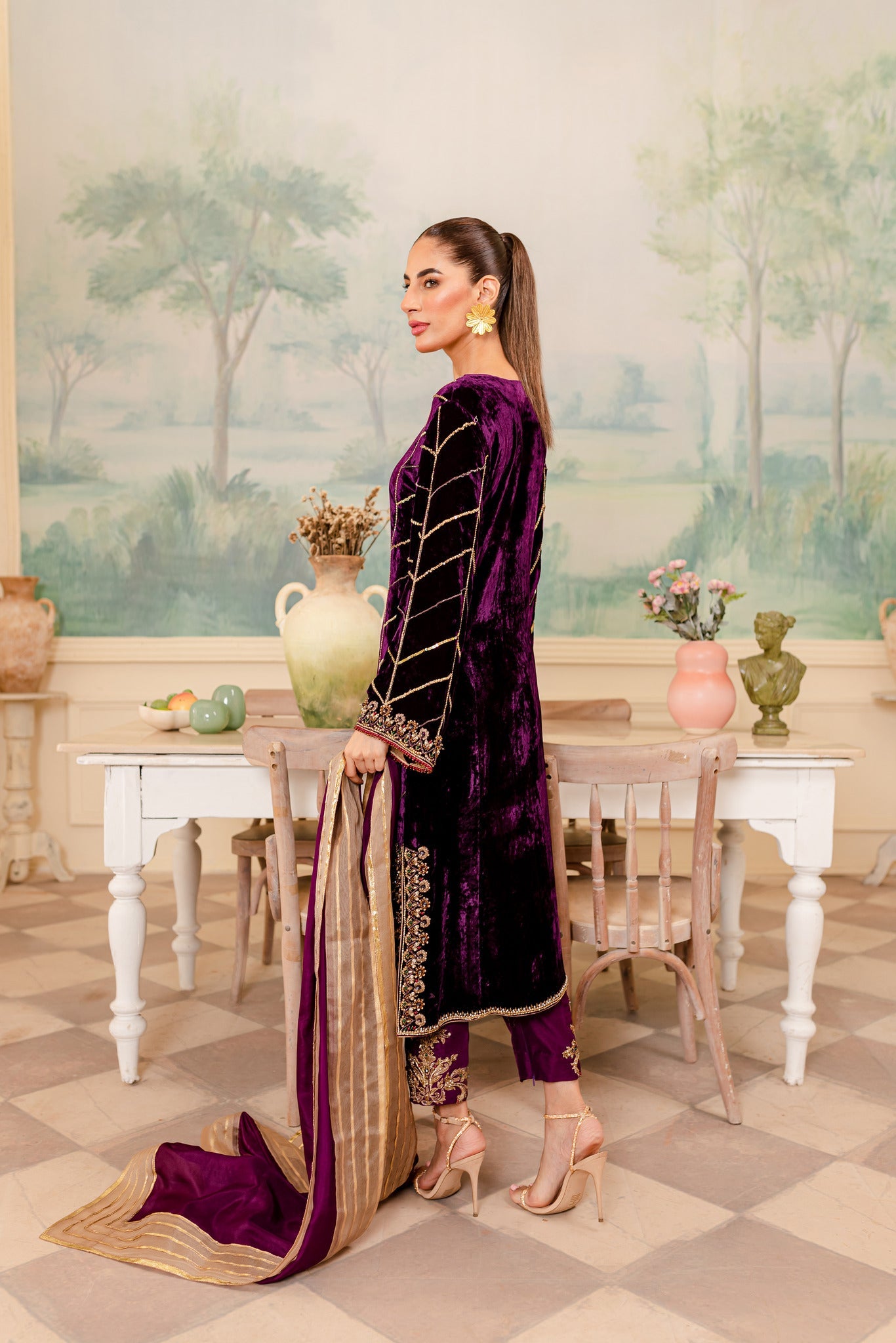 Cerise - Nureh Plum- Kurta+Dupatta