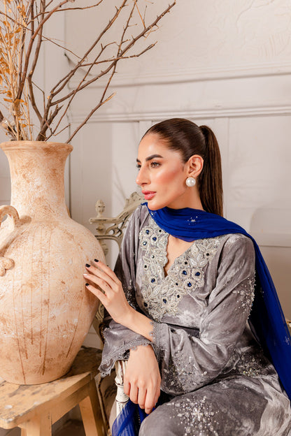 Cerise - Shay Grey - Shirt+Dupatta