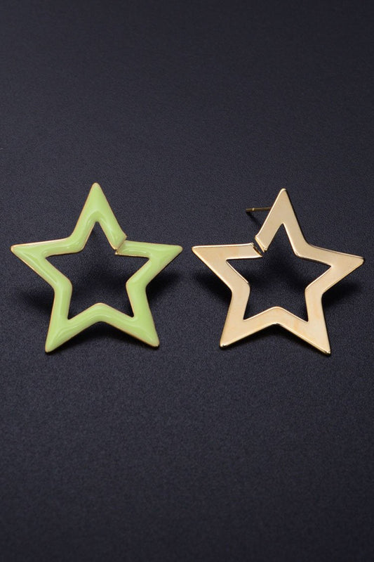 Ellena - Two-Tone Star Hoop Earrings