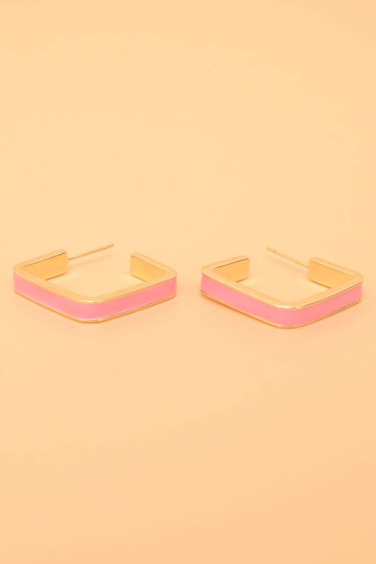 Ellena - Two-Tone Square Hoop Earrings