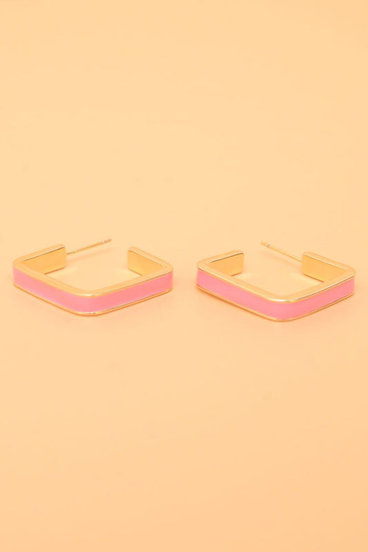 Ellena - Two-Tone Square Hoop Earrings