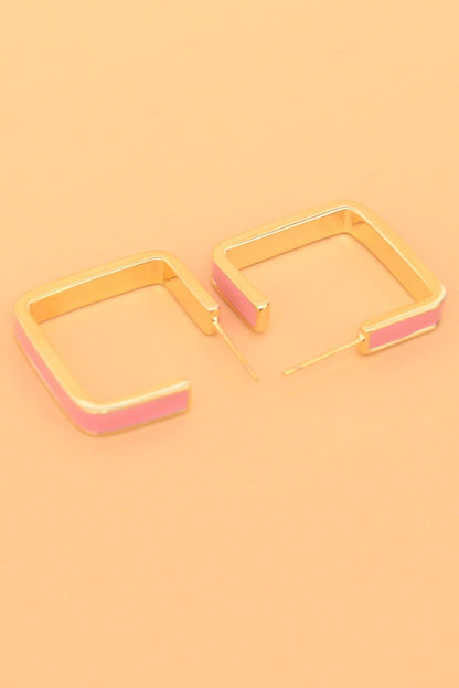 Ellena - Two-Tone Square Hoop Earrings