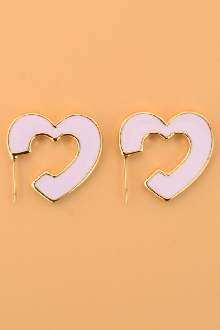 Ellena - Two-Tone Heart Hoop Earrings