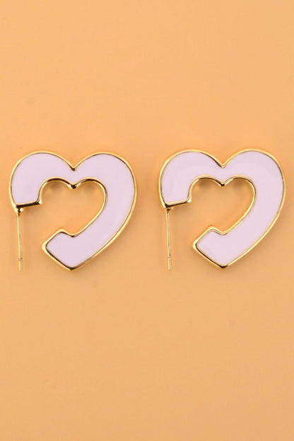 Ellena - Two-Tone Heart Hoop Earrings