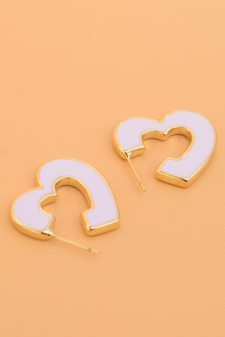 Ellena - Two-Tone Heart Hoop Earrings