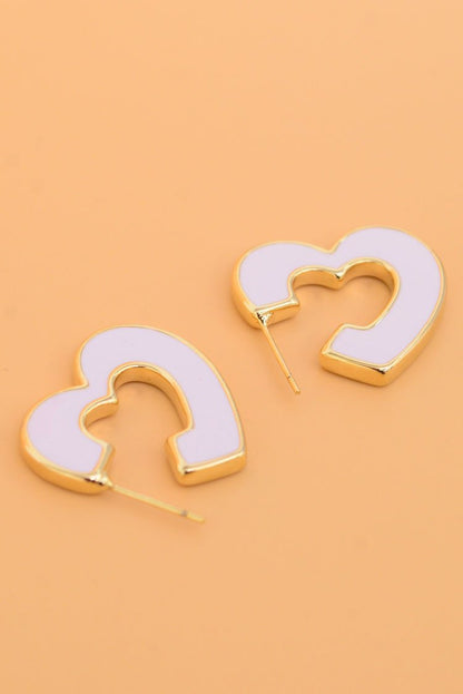 Ellena - Two-Tone Heart Hoop Earrings