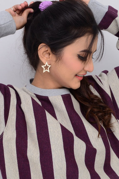 Ellena - Gold-Tone Star Hoop Earrings