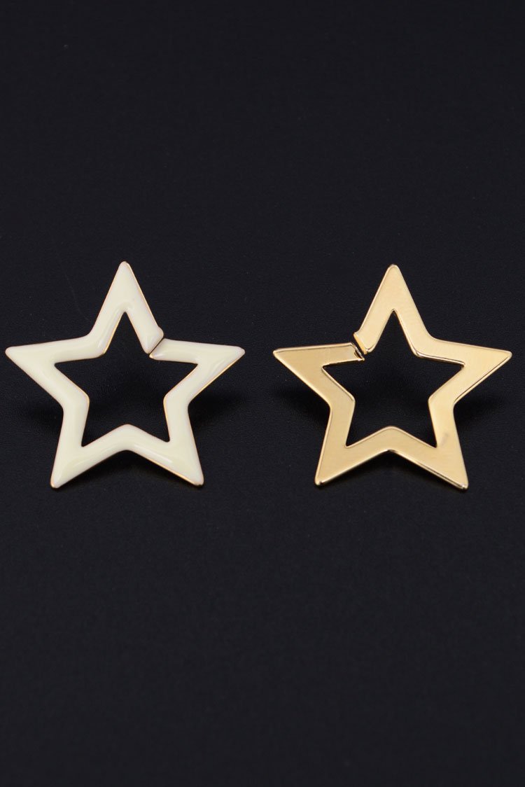 Ellena - Gold-Tone Star Hoop Earrings