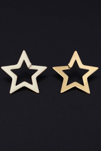 Ellena - Gold-Tone Star Hoop Earrings