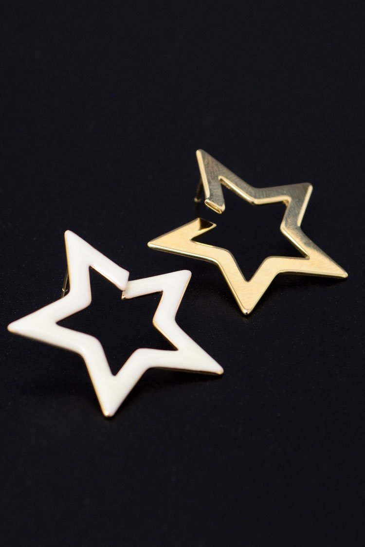 Ellena - Gold-Tone Star Hoop Earrings